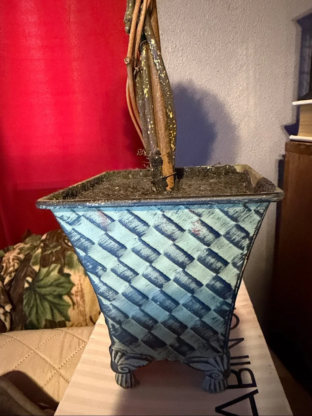 Decorative Green Topiary in Woven-Style Planter